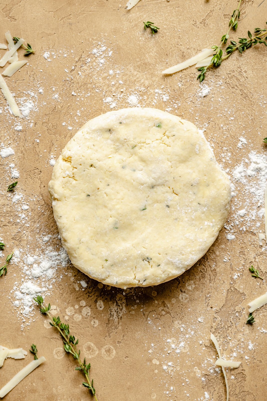 dough for an apple galette on a board