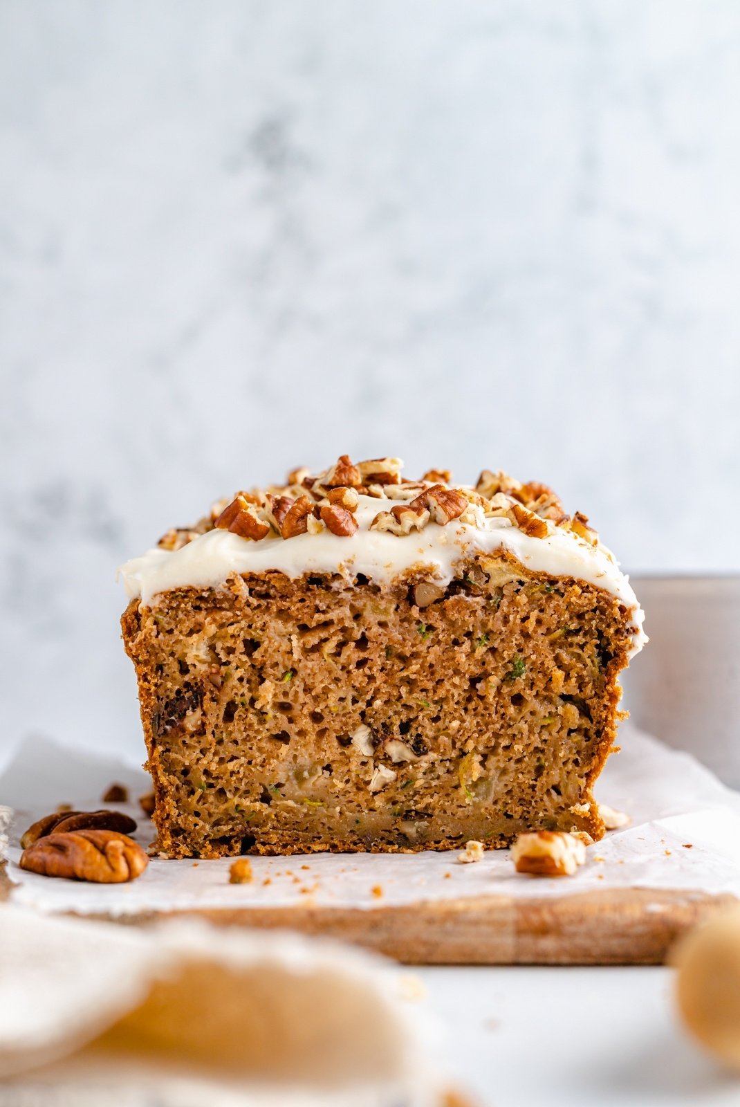 dairy free apple zucchini bread on a cutting board