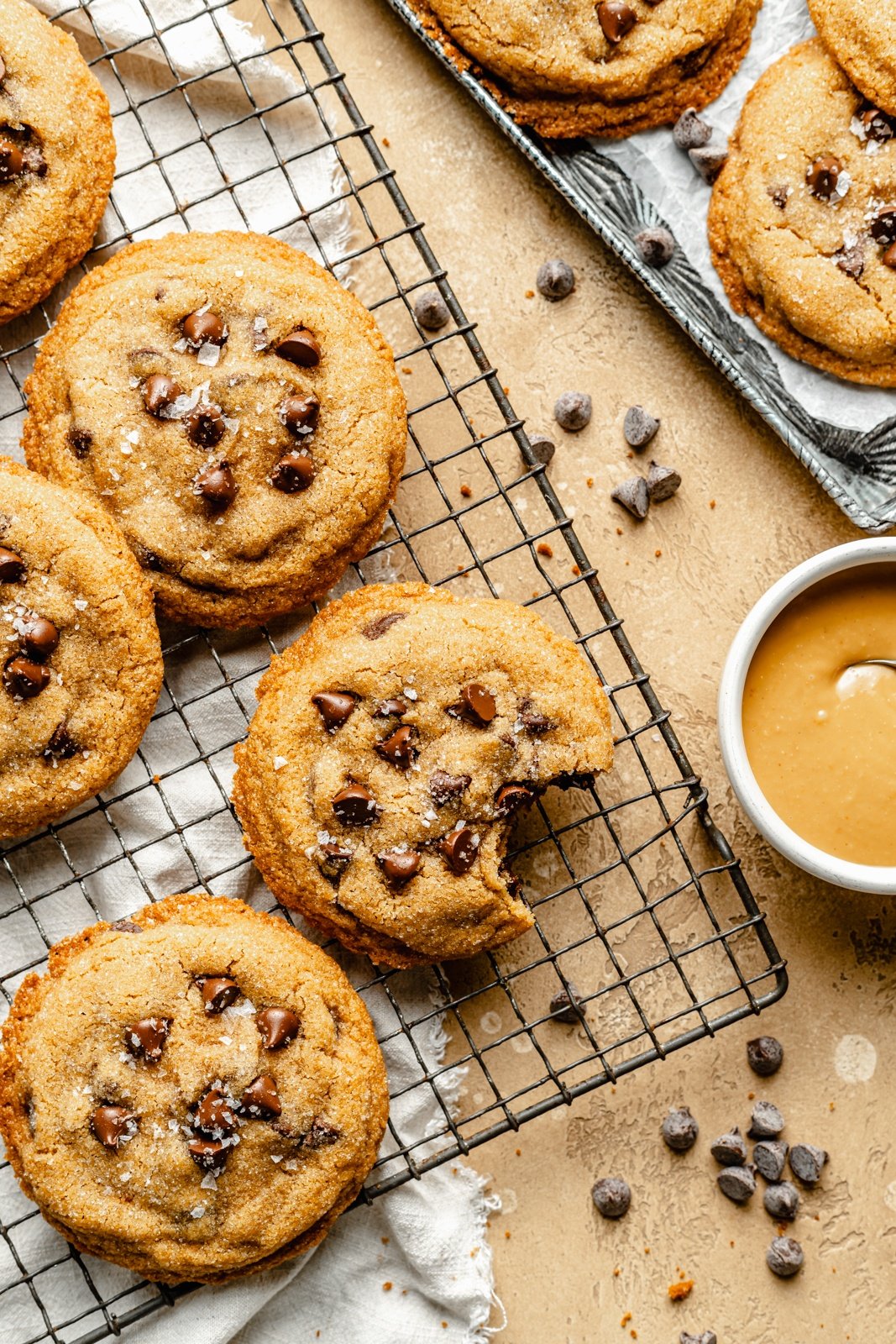 the best peanut butter cookies on a wire rack