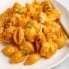 easy buffalo mac and cheese with cauliflower on a plate