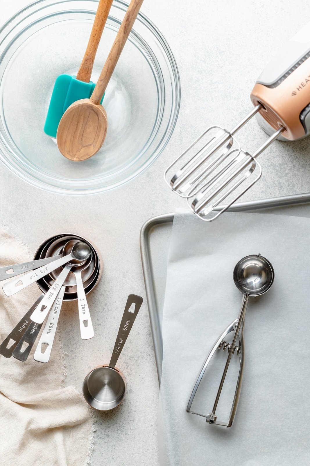 baking tools on a board