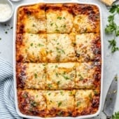 butternut squash lasagna in a pan