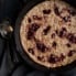 peanut butter and jelly oatmeal bake in a skillet