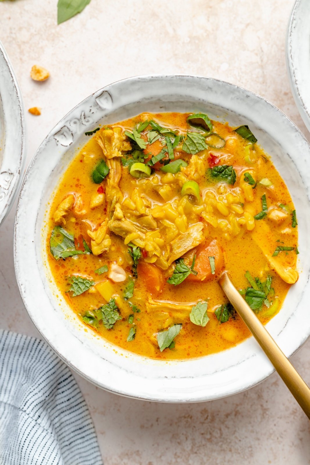 one pot ginger chicken soup in a bowl