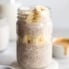 peanut butter banana overnight oats in a jar