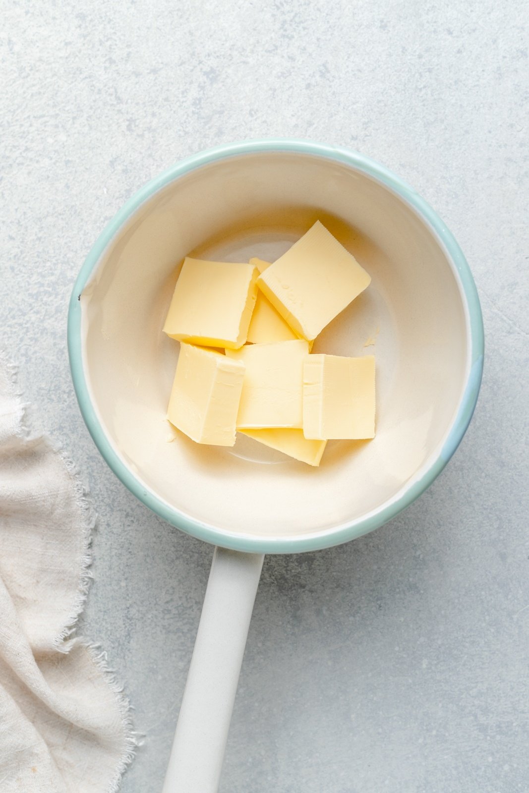 butter cubes in a saucepan to brown butter