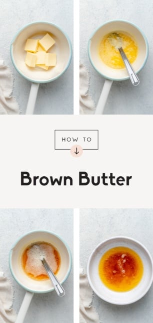 collage of how to brown butter