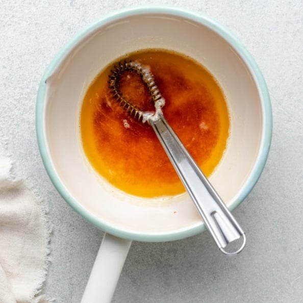 making brown butter in a saucepan