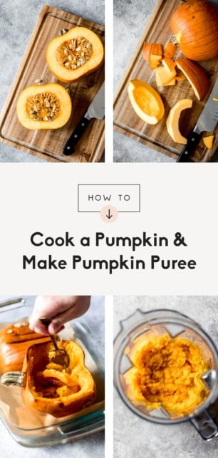 collage of how to cook a pumpkin