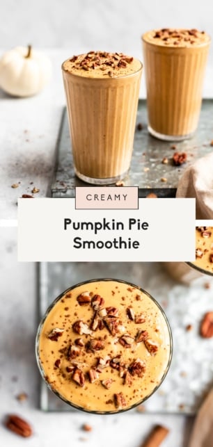 collage of a pumpkin smoothie