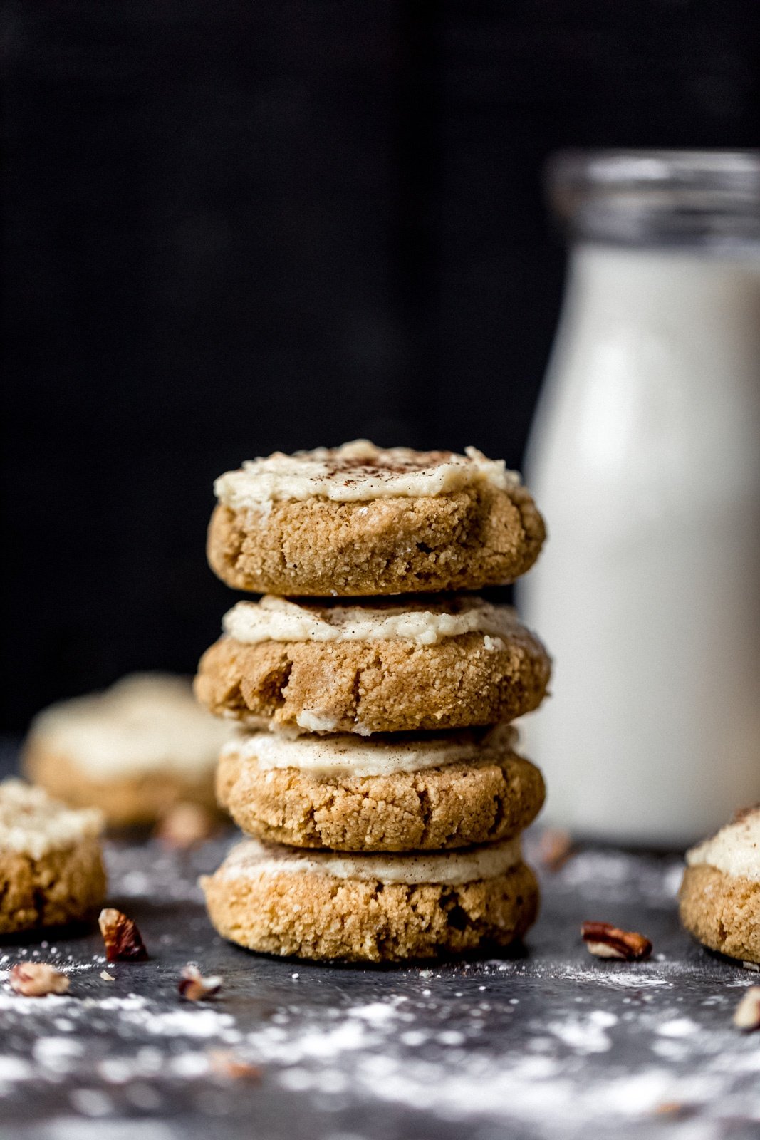 healthy pumpkin cookies in a stack