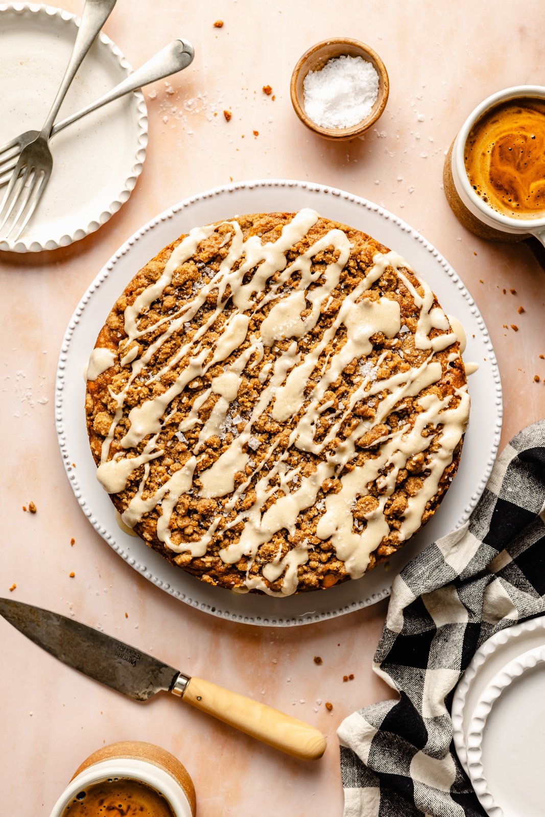 zucchini coffee cake on a plate