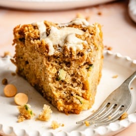 slice of zucchini coffee cake on a plate