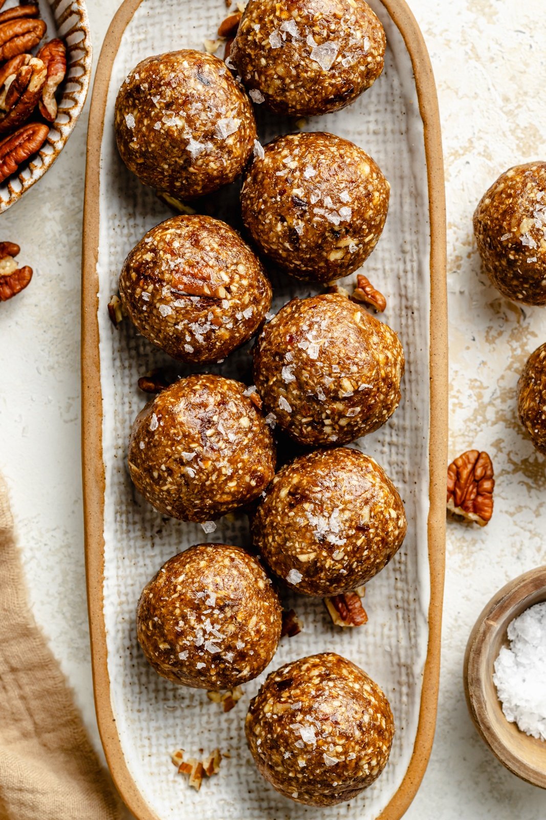 pecan pie energy bites on a plate