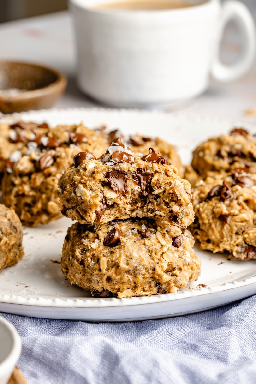 the best breakfast cookies in a stack on a plate