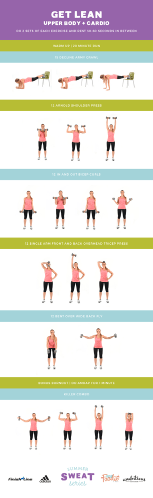 get lean upper body and cardio workout graphic